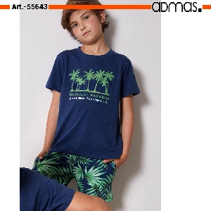 Pijama de niño Admas 55643 de punto slub primavera-verano